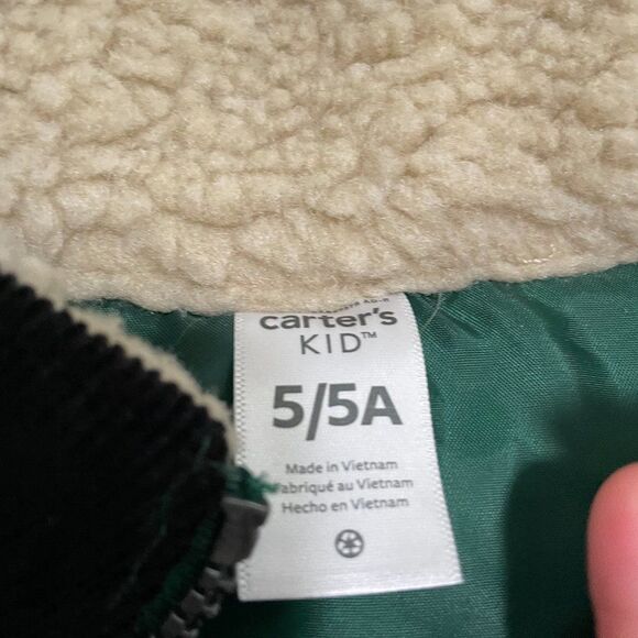 Toddlers Carter's Puffer Sleeveless Winter Jacket Vest in Green Size 5 - Picture 8 of 10